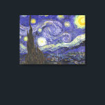 Lienzo Noche estrellada de Vincent van Gogh<br><div class="desc">Noche estrellada de Vincent van Gogh es una pintura de paisaje paisajístico vintage de arte fino post impresionista que presenta una vista de Saint Remy, Francia del asilo de van Gogh. El cielo nocturno está agitado con nubes con una luna creciente brillante y estrellas brillantes sobre el pintoresco pueblo. La...</div>