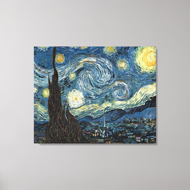 Lienzo Noche estrellada / de Vincent van Gogh / (Anverso)