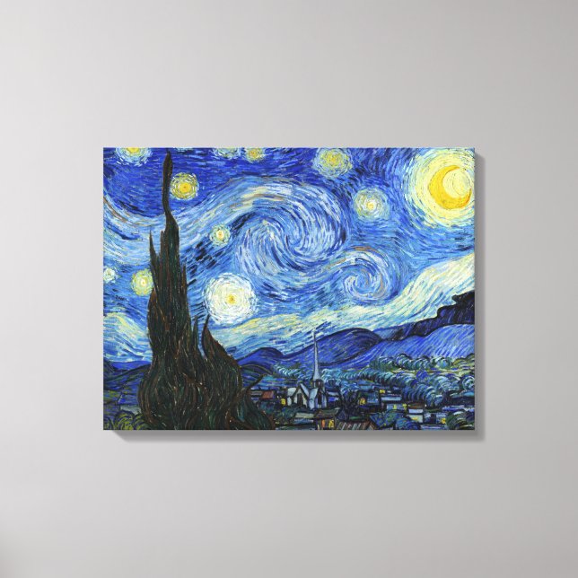 Lienzo noche estrellada de Vincent Van Gogh (Anverso)