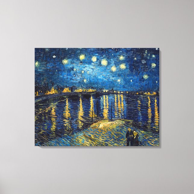Lienzo Noche estrellada en el Ródano | Van Gogh | (Anverso)