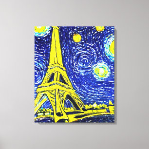 Lienzo Noche estrellada París Francia