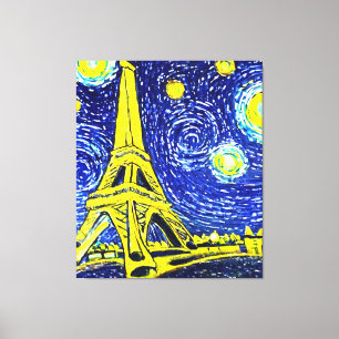 Lienzo Noche estrellada París Francia