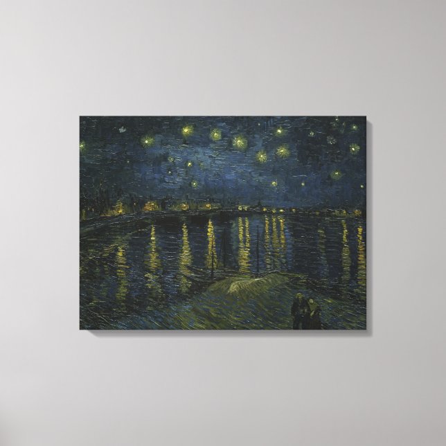 Lienzo Noche estrellada sobre el Rhone - Van Gogh (Anverso)