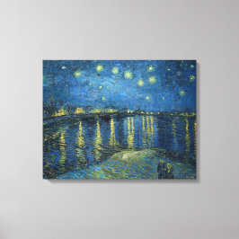 Lienzo Noche estrellada sobre el río Ródano (por van Gogh
