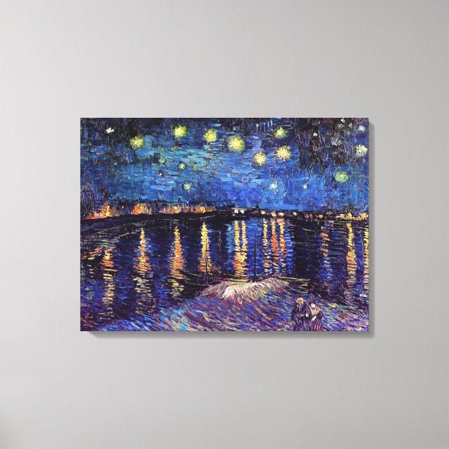 Lienzo Noche estrellada sobre el Ródano por Van Gogh (Anverso)