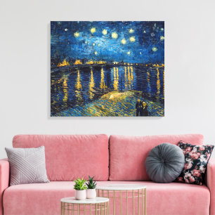 Lienzo Noche estrellada sobre el Ródano Van Gogh