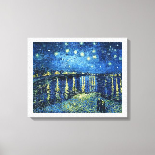 Lienzo Noche estrellada sobre Rhone Vincent van Gogh (Anverso)