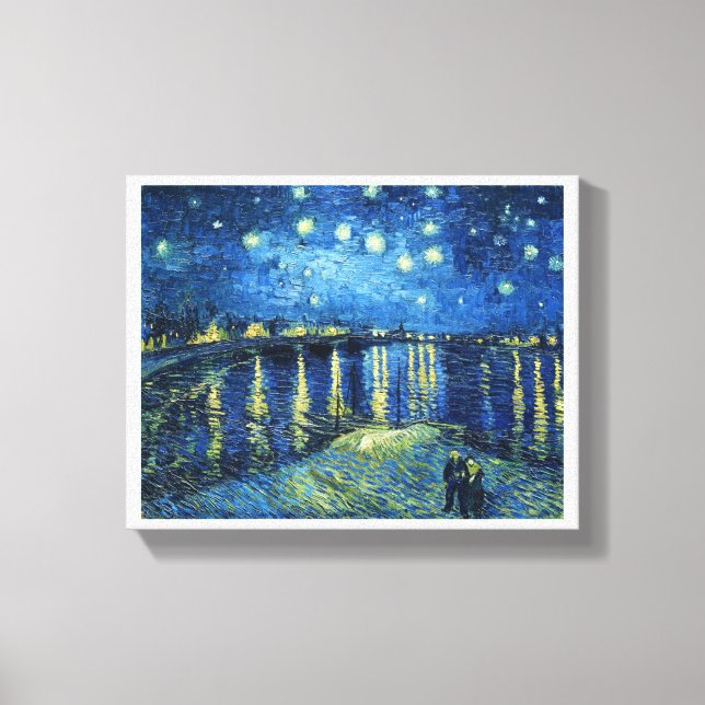 Lienzo Noche estrellada sobre Rhone Vincent van Gogh (Anverso)