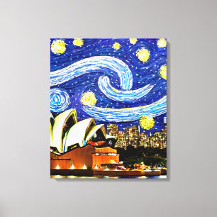 Lienzo Noche estrellada Sydney Australia Casa de la Ópera
