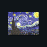 Lienzo Noche estrellada, Vincent Van Gogh.<br><div class="desc">Noche estrellada,  Vincent Van Gogh. Esta famosa pintura al óleo del impresionismo expresa la alegría y esperanza por el futuro desconocido,  es una de las pinturas más famosas de Van Gogh.</div>