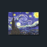 Lienzo Noche estrellada, Vincent Van Gogh.<br><div class="desc">Noche estrellada,  Vincent Van Gogh. Esta famosa pintura al óleo del impresionismo expresa la alegría y esperanza por el futuro desconocido,  es una de las pinturas más famosas de Van Gogh.</div>