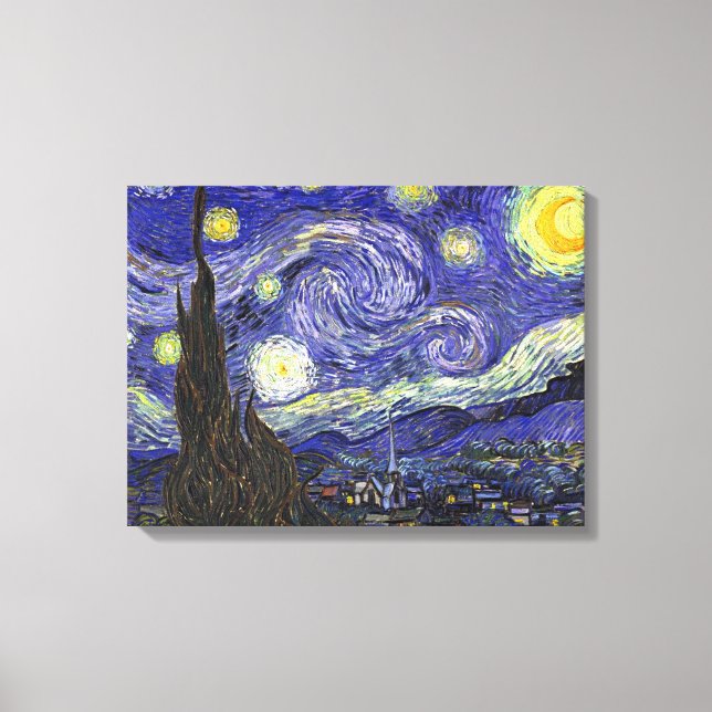 Lienzo Noche estrellada, Vincent Van Gogh. (Anverso)