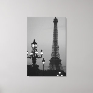 Lienzo Noche moderna en París estampado de tela estirado