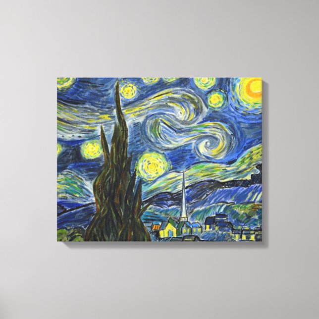 Lienzo Noche Van Gogh Starry. Acrílico sobre lienzo. (Anverso)