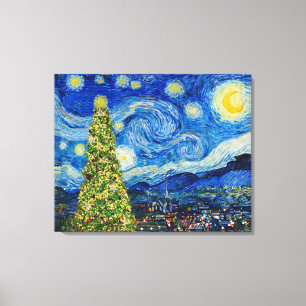Lienzo Noche Van Gogh Starry - Árbol de Navidad