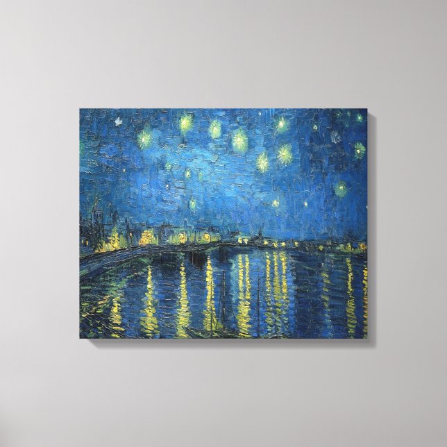 Lienzo Noche Van Gogh Starry sobre el Ródano (Anverso)