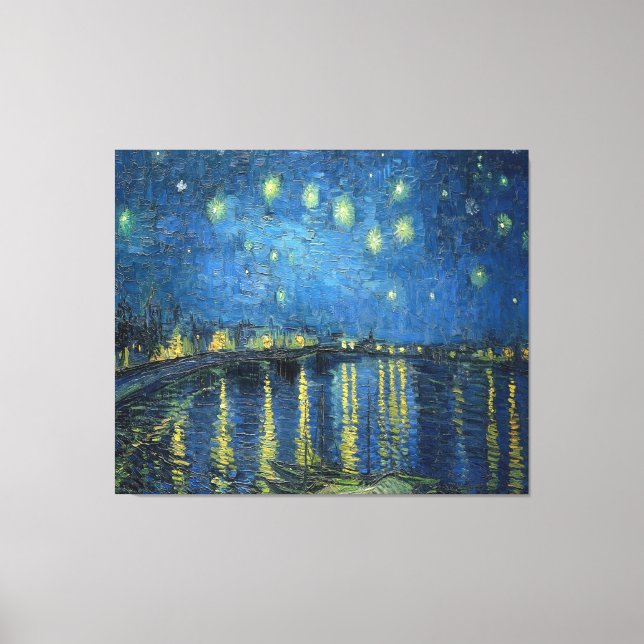 Lienzo Noche Van Gogh Starry sobre el Ródano (Anverso)