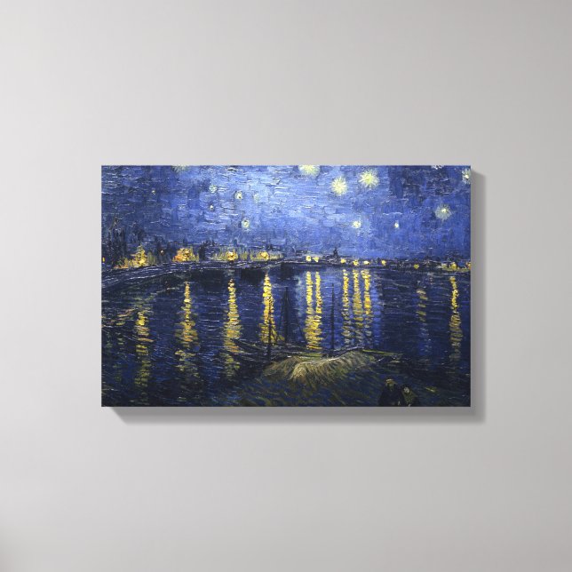 Lienzo Noche Van Gogh Starry Sobre El Ródano (Anverso)