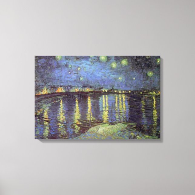 Lienzo Noche Van Gogh Starry Sobre Rhone (Anverso)