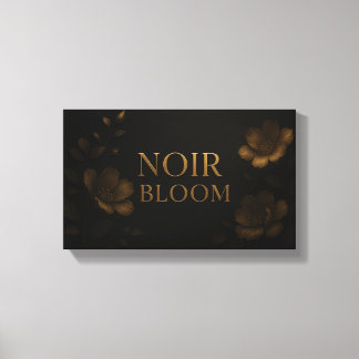 Lienzo Noir Bloom Elegant Floral Art | Gold and Black Mod