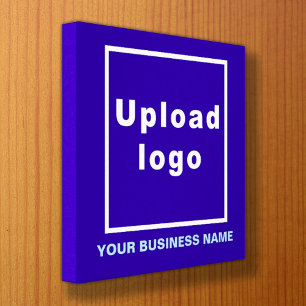 Lienzo Nombre comercial y logotipo en Blue Square