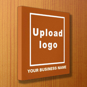 Lienzo Nombre comercial y logotipo en Brown Square