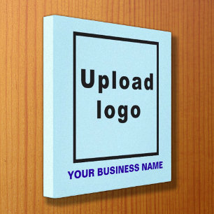 Lienzo Nombre comercial y logotipo en Light Blue Square