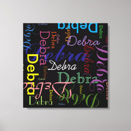 Lienzo Nombre con estampado tipográfico