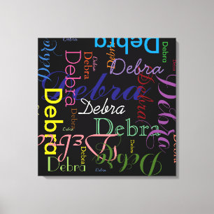 Lienzo Nombre con estampado tipográfico