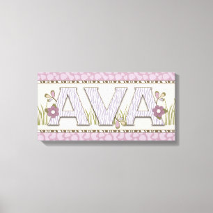 Lienzo Nombre de enfermera personalizado Tema de la jungl