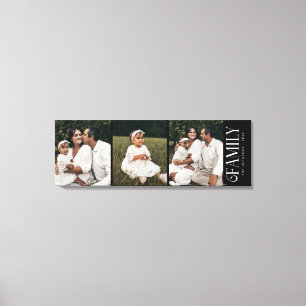 Lienzo Nombre de familia de guión moderno personalizado 3