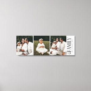 Lienzo Nombre de familia de guión moderno personalizado 3