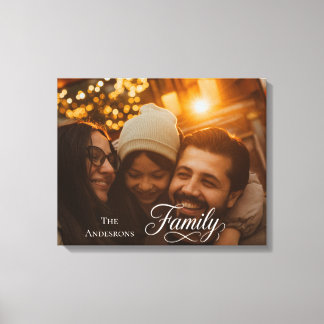 Lienzo Nombre de foto personalizado de familia de escritu