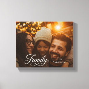 Lienzo Nombre de foto personalizado de familia de escritu