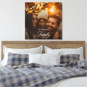 Lienzo Nombre de foto personalizado de familia de escritu