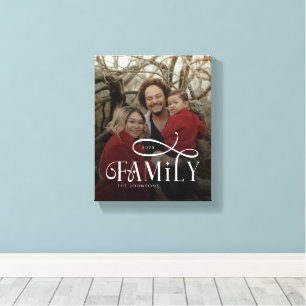 Lienzo Nombre de foto personalizado de familia de escritu