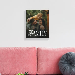 Lienzo Nombre de foto personalizado de familia de escritu