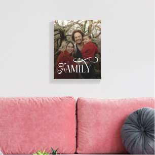 Lienzo Nombre de foto personalizado de familia de escritu