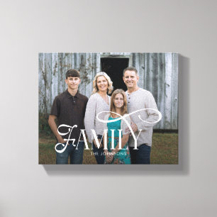 Lienzo Nombre de foto personalizado de familia de escritu