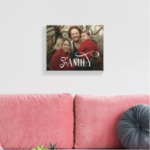 Lienzo Nombre de foto personalizado de familia de escritu