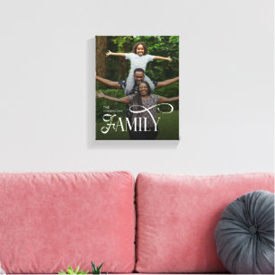 Lienzo Nombre de foto personalizado de familia de escritu