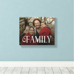 Lienzo Nombre de foto personalizado de familia de escritu