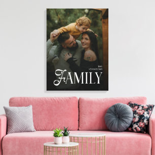 Lienzo Nombre de foto personalizado de familia de escritu