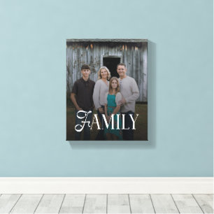 Lienzo Nombre de foto personalizado de familia de escritu