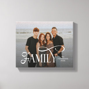 Lienzo Nombre de foto personalizado de familia de guión m