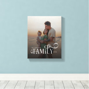 Lienzo Nombre de foto personalizado de familia de guión m