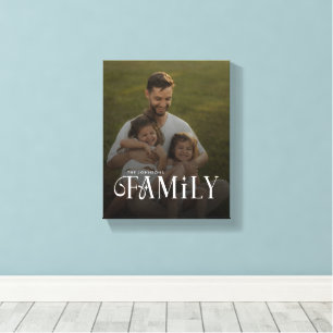 Lienzo Nombre de foto personalizado de familia de guión m