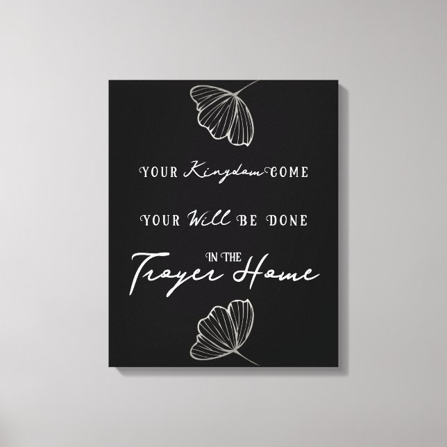 Lienzo Nombre familiar personalizado de la oración de cit (Anverso)