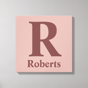 Lienzo Nombre inicial/primero/familia del Rosa de canela