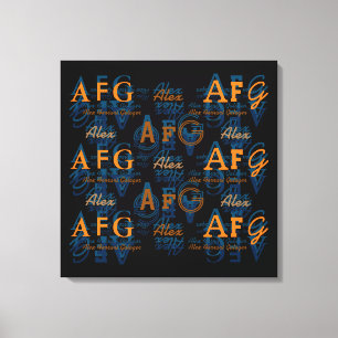 Lienzo nombre . monograma . tipografía patrón de nombres